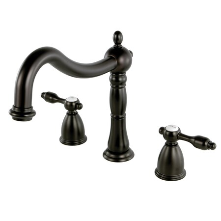 Kingston Brass Roman Tub Faucet, Oil Rubbed Bronze, Deck Mount KS1345TAL