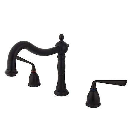 Kingston Brass Roman Tub Faucet, Oil Rubbed Bronze, Deck Mount KS1345ZL