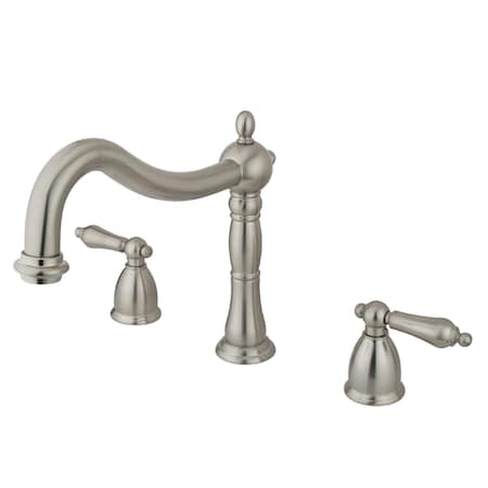 Kingston Brass Roman Tub Faucet, Brushed Nickel, Deck Mount KS1348AL