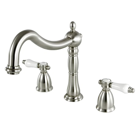 Kingston Brass Roman Tub Faucet, Brushed Nickel, Deck Mount KS1348BPL