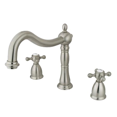 Kingston Brass Roman Tub Faucet, Brushed Nickel, Deck Mount KS1348BX