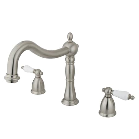 Kingston Brass Roman Tub Faucet, Brushed Nickel, Deck Mount KS1348PL