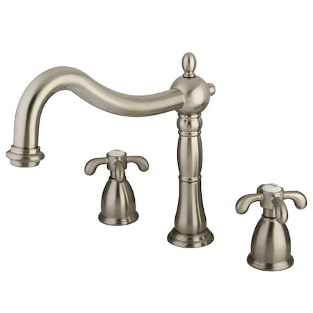 Kingston Brass Roman Tub Faucet, Brushed Nickel, Deck Mount KS1348TX