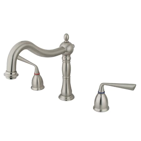 Kingston Brass Roman Tub Faucet, Brushed Nickel, Deck Mount KS1348ZL
