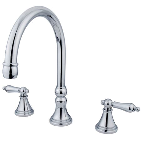 Kingston Brass Roman Tub Faucet, Polished Chrome, Deck Mount KS2341AL