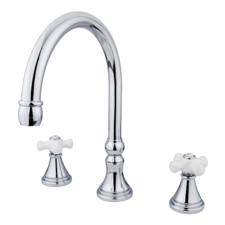 Kingston Brass Roman Tub Faucet, Polished Chrome, Deck Mount KS2341PX