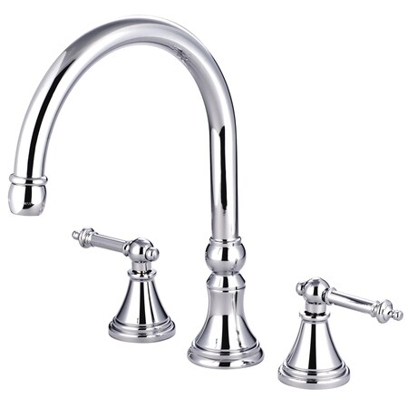 Kingston Brass Roman Tub Faucet, Polished Chrome, Deck Mount KS2341TL