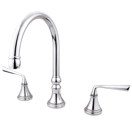 Kingston Brass Roman Tub Faucet, Polished Chrome, Deck Mount KS2341ZL