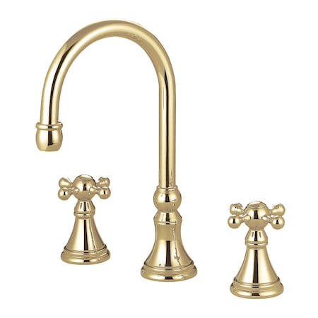 Kingston Brass Roman Tub Faucet, Polished Brass, Deck Mount KS2342KX