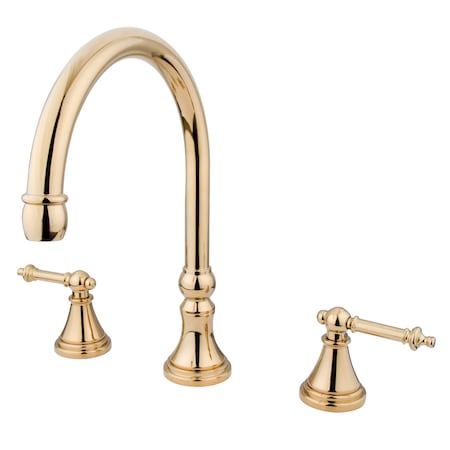 Kingston Brass Roman Tub Faucet, Polished Brass, Deck Mount KS2342TL