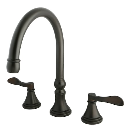 Kingston Brass Roman Tub Faucet, Oil Rubbed Bronze, Deck Mount KS2345DFL