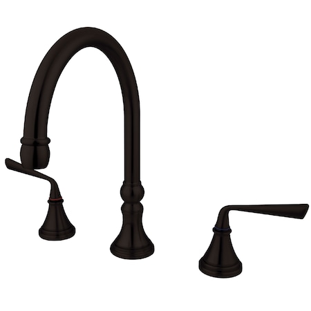 Kingston Brass Roman Tub Faucet, Oil Rubbed Bronze, Deck Mount KS2345ZL