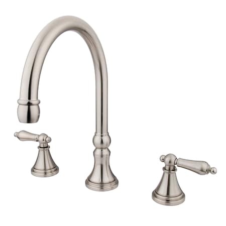 Kingston Brass Roman Tub Faucet, Brushed Nickel, Deck Mount KS2348AL