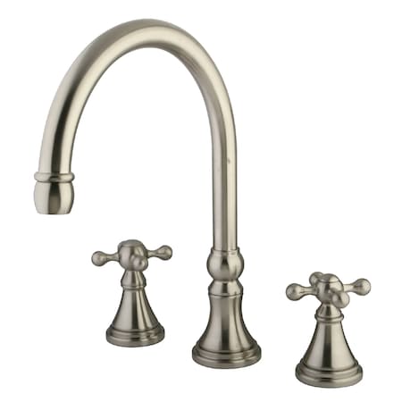 Kingston Brass Roman Tub Faucet, Brushed Nickel, Deck Mount KS2348KX