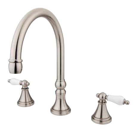 Kingston Brass Roman Tub Faucet, Brushed Nickel, Deck Mount KS2348PL