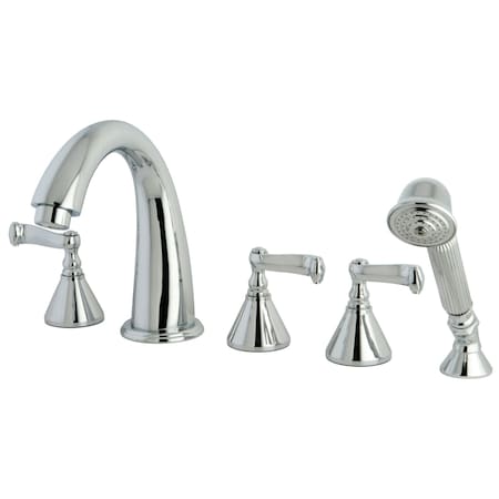 Kingston Brass Roman Tub Faucet, Polished Chrome, Deck Mount KS23615FL