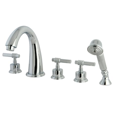 Kingston Brass Roman Tub Faucet, Polished Chrome, Deck Mount KS23615ML