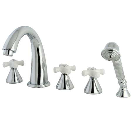 Kingston Brass Roman Tub Faucet, Polished Chrome, Deck Mount KS23615PX