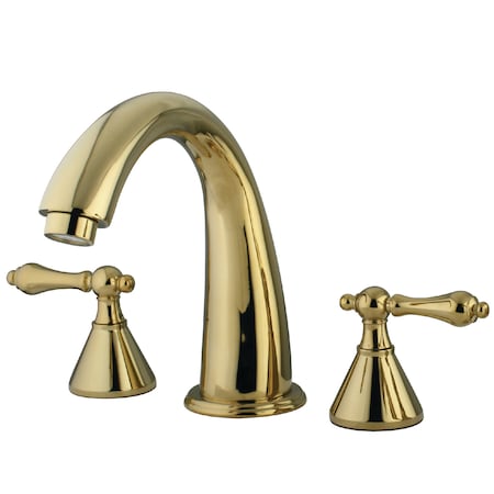 Kingston Brass Roman Tub Faucet, Polished Brass, Deck Mount KS2362AL