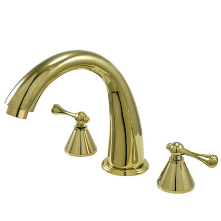 Kingston Brass Roman Tub Faucet, Polished Brass, Deck Mount KS2362BL