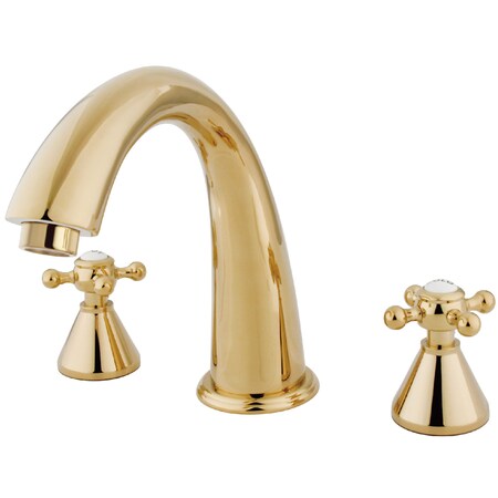 Kingston Brass Roman Tub Faucet, Polished Brass, Deck Mount KS2362BX