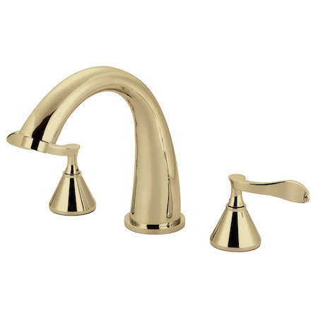 Kingston Brass Roman Tub Faucet, Polished Brass, Deck Mount KS2362CFL
