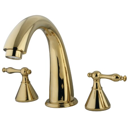 Kingston Brass Roman Tub Faucet, Polished Brass, Deck Mount KS2362NL