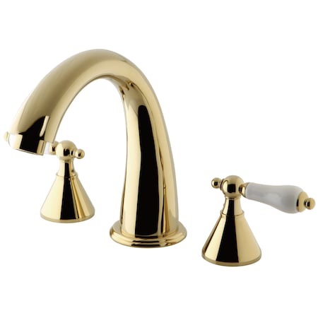 Kingston Brass Roman Tub Faucet, Polished Brass, Deck Mount KS2362PL