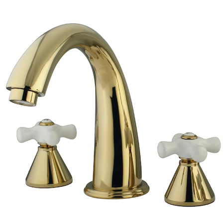 Kingston Brass Roman Tub Faucet, Polished Brass, Deck Mount KS2362PX