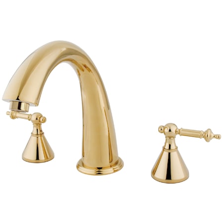 Kingston Brass Roman Tub Faucet, Polished Brass, Deck Mount KS2362TL