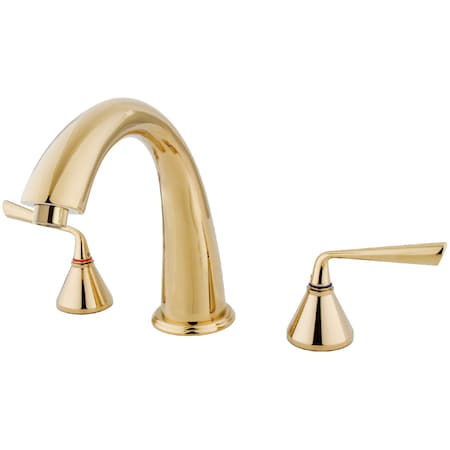Kingston Brass Roman Tub Faucet, Polished Brass, Deck Mount KS2362ZL