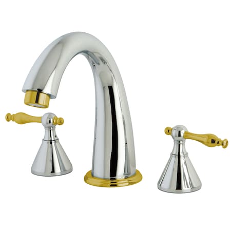 Kingston Brass Roman Tub Faucet, Polished Chrome/Polished Brass, Deck Mount KS2364NL