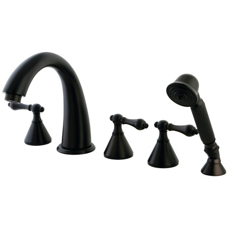 Kingston Brass Roman Tub Faucet, Oil Rubbed Bronze, Deck Mount KS23655AL
