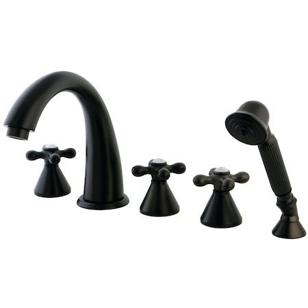 Kingston Brass Roman Tub Faucet, Standard, 8" to 36", 5, Deck Mount, Oil Rubbed Bronze KS23655AX