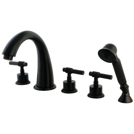 Kingston Brass Roman Tub Faucet, Oil Rubbed Bronze, Deck Mount KS23655ML