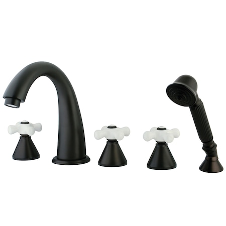 Kingston Brass Roman Tub Faucet, Oil Rubbed Bronze, Deck Mount KS23655PX