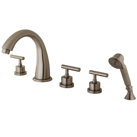 Kingston Brass Roman Tub Faucet, Brushed Nickel, Deck Mount KS23685CML