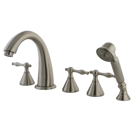 Kingston Brass Roman Tub Faucet, Brushed Nickel, Deck Mount KS23685NL