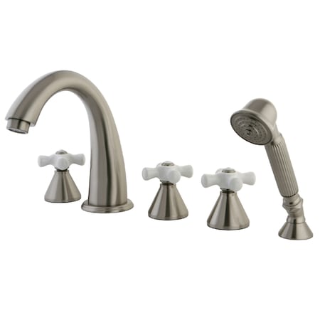 Kingston Brass Roman Tub Faucet, Brushed Nickel, Deck Mount KS23685PX