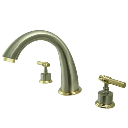 Kingston Brass Roman Tub Faucet, Brushed Nickel/Polished Brass, Deck Mount KS2369ML