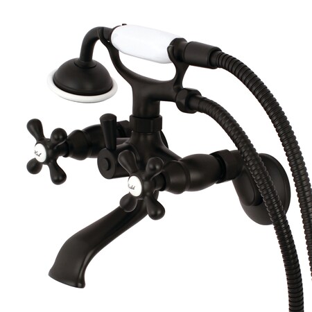 Kingston Brass Wall-Mount Clawfoot Tub Faucet, Matte Black, Tub Wall Mount KS265MB