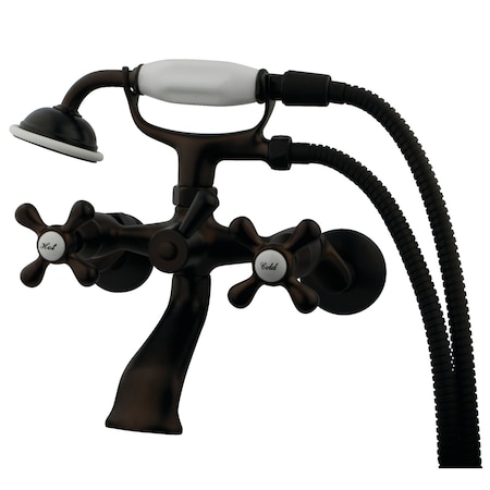 Kingston Brass Wall-Mount Clawfoot Tub Faucet, Oil Rubbed Bronze, Tub Wall Mount KS265ORB