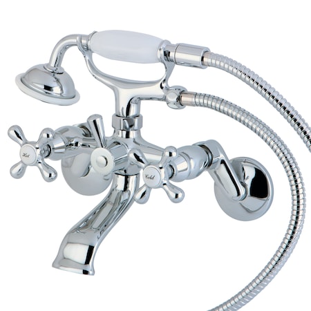 Kingston Brass Wall-Mount Clawfoot Tub Faucet, Polished Chrome, Wall Mount KS266C