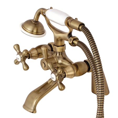 Kingston Brass Deck-Mount Clawfoot Tub Faucet, Antique Brass, Deck Mount KS267AB