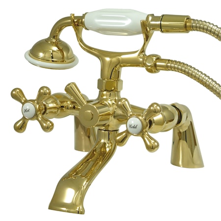 Kingston Brass Deck-Mount Clawfoot Tub Faucet, Polished Brass, Deck Mount KS267PB