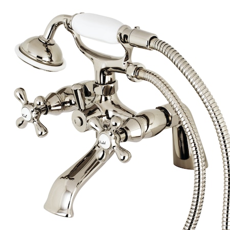 Kingston Brass Deck-Mount Clawfoot Tub Faucet, Polished Nickel, Deck Mount KS267PN