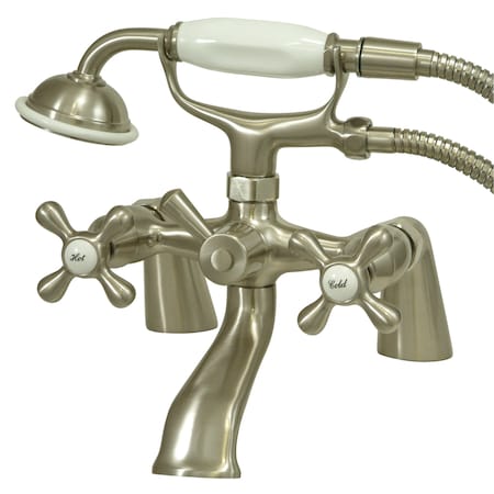 Kingston Brass Deck-Mount Clawfoot Tub Faucet, Brushed Nickel, Deck Mount KS267SN