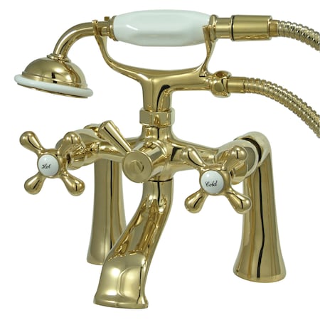 Kingston Brass Deck-Mount Clawfoot Tub Faucet, Polished Brass, Deck Mount KS268PB