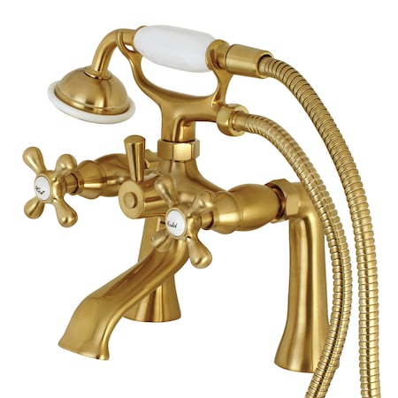 Kingston Brass Deck-Mount Clawfoot Tub Faucet, Brushed Brass, Deck Mount KS268SB
