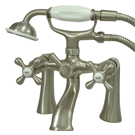 Kingston Brass Deck-Mount Clawfoot Tub Faucet, Brushed Nickel, Deck Mount KS268SN